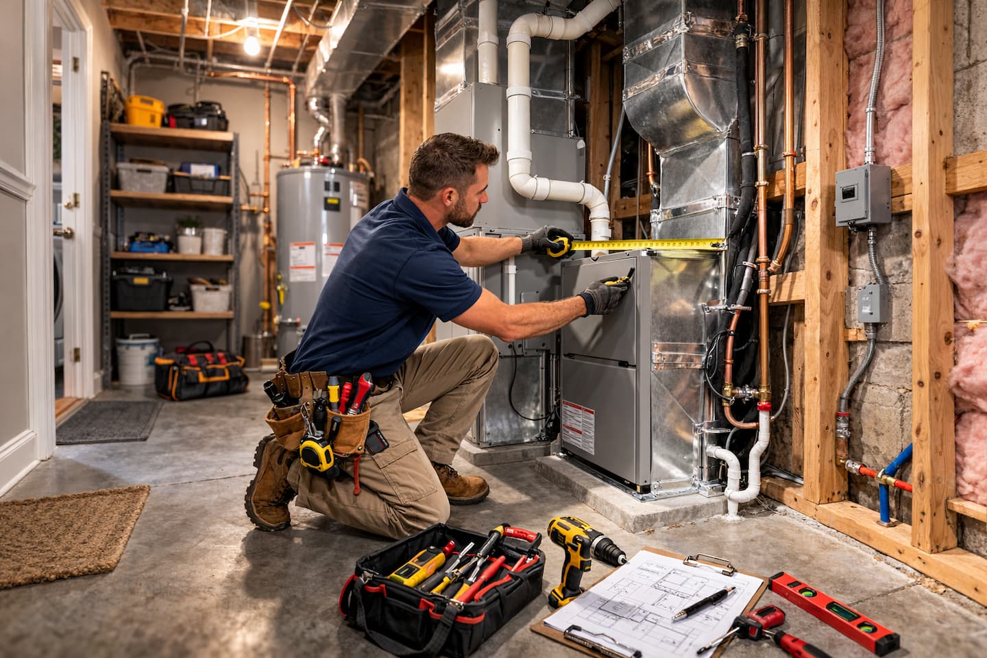 HVAC installation site verification and setup