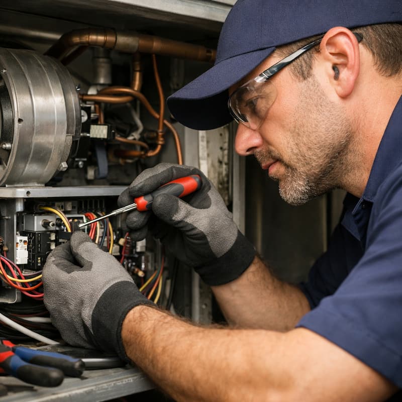 HVAC technician workmanship detail