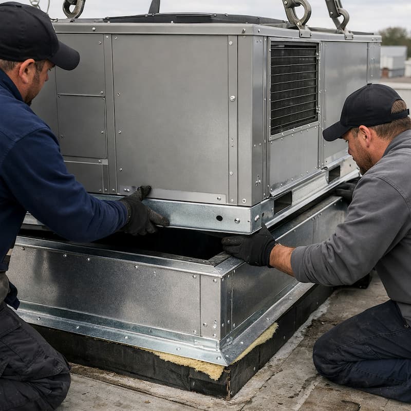 Curb placement during rooftop unit installation