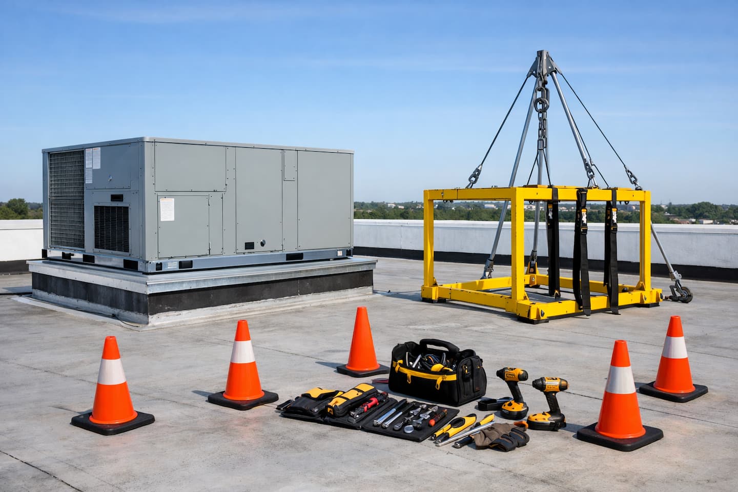 Commercial rooftop replacement context image