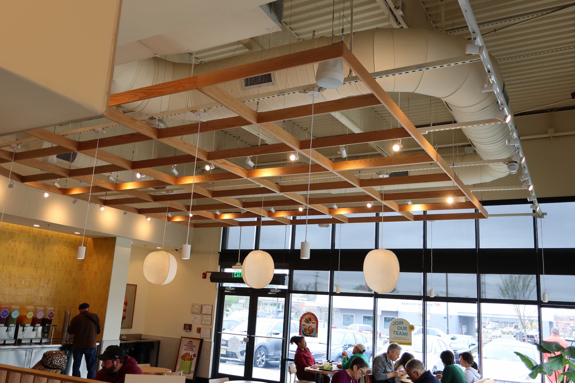 CAVA dining room with visible overhead conditions