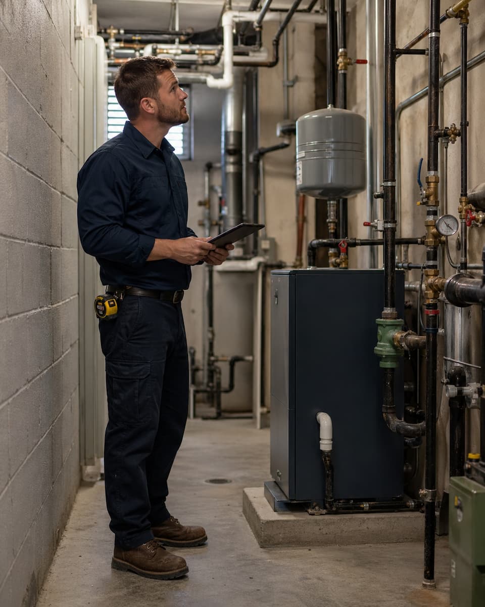 Commercial heating installation access planning in Linden NJ