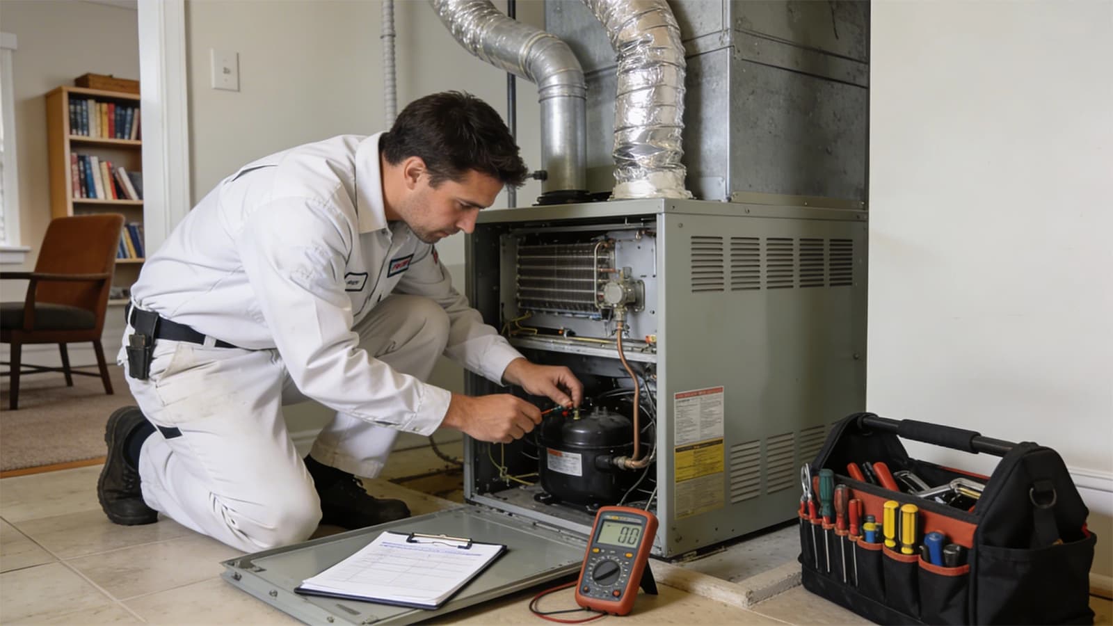 Air conditioning installation process and airflow verification in Linden NJ