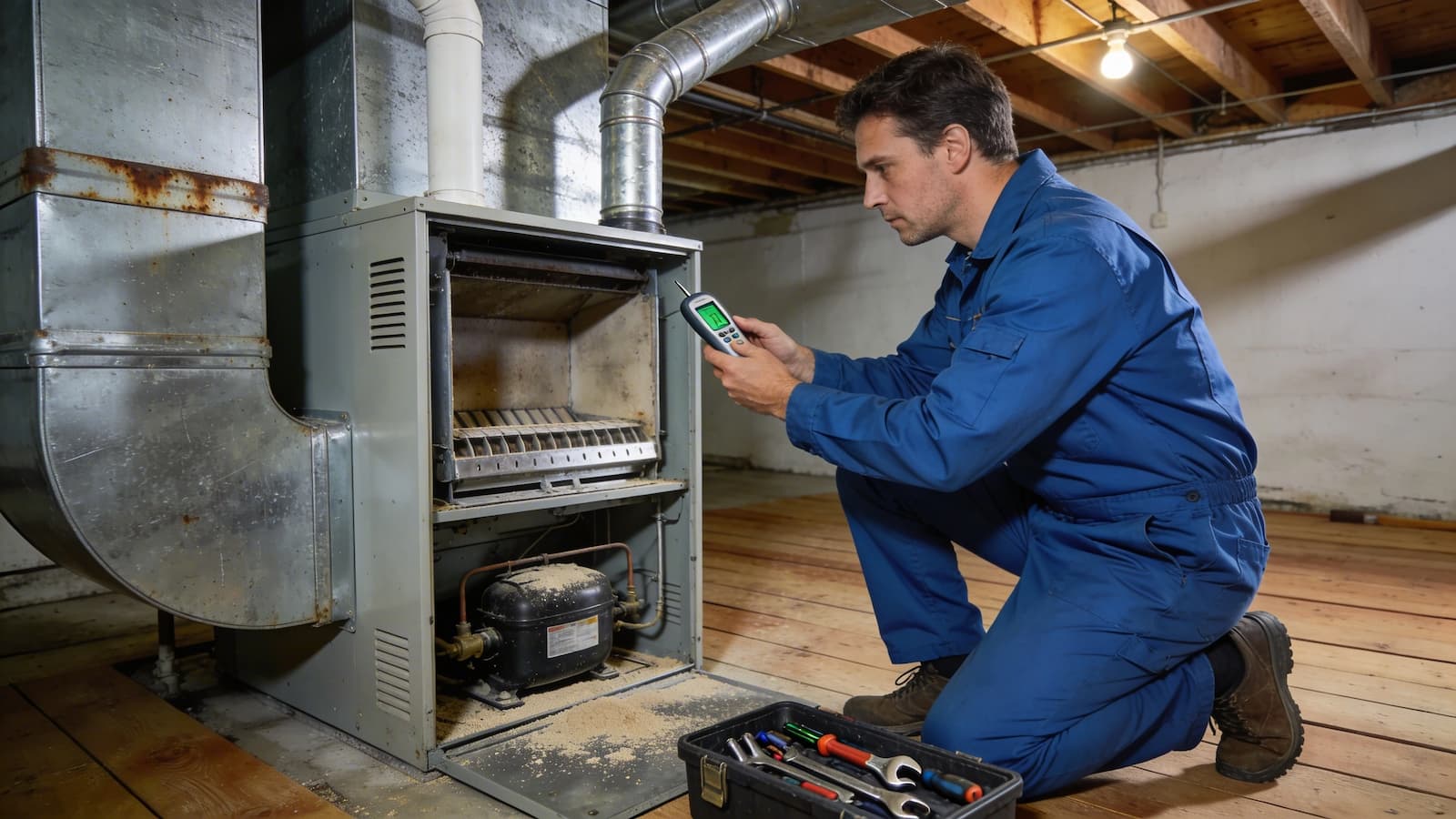 Older air conditioning system and controls in Linden NJ