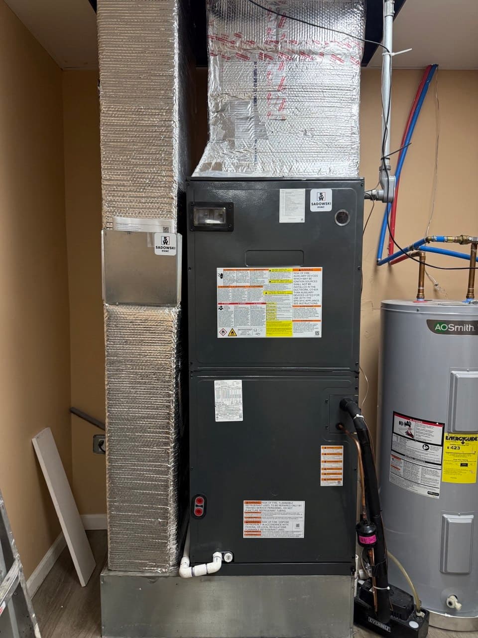 Indoor heating system and furnace service close-up