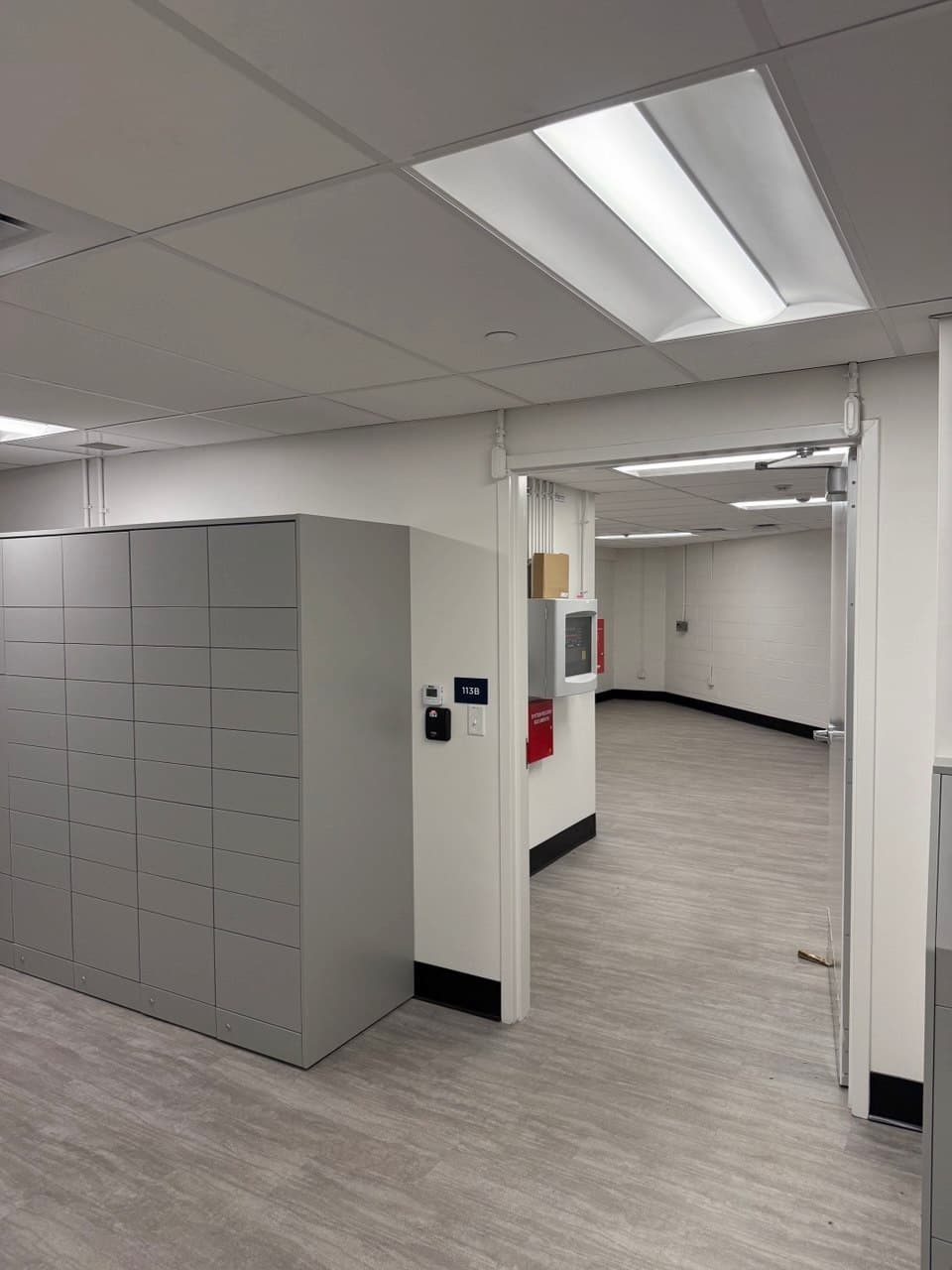 Commercial HVAC project finished interior corridor