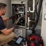HVAC technician diagnosing why a central AC will not turn on