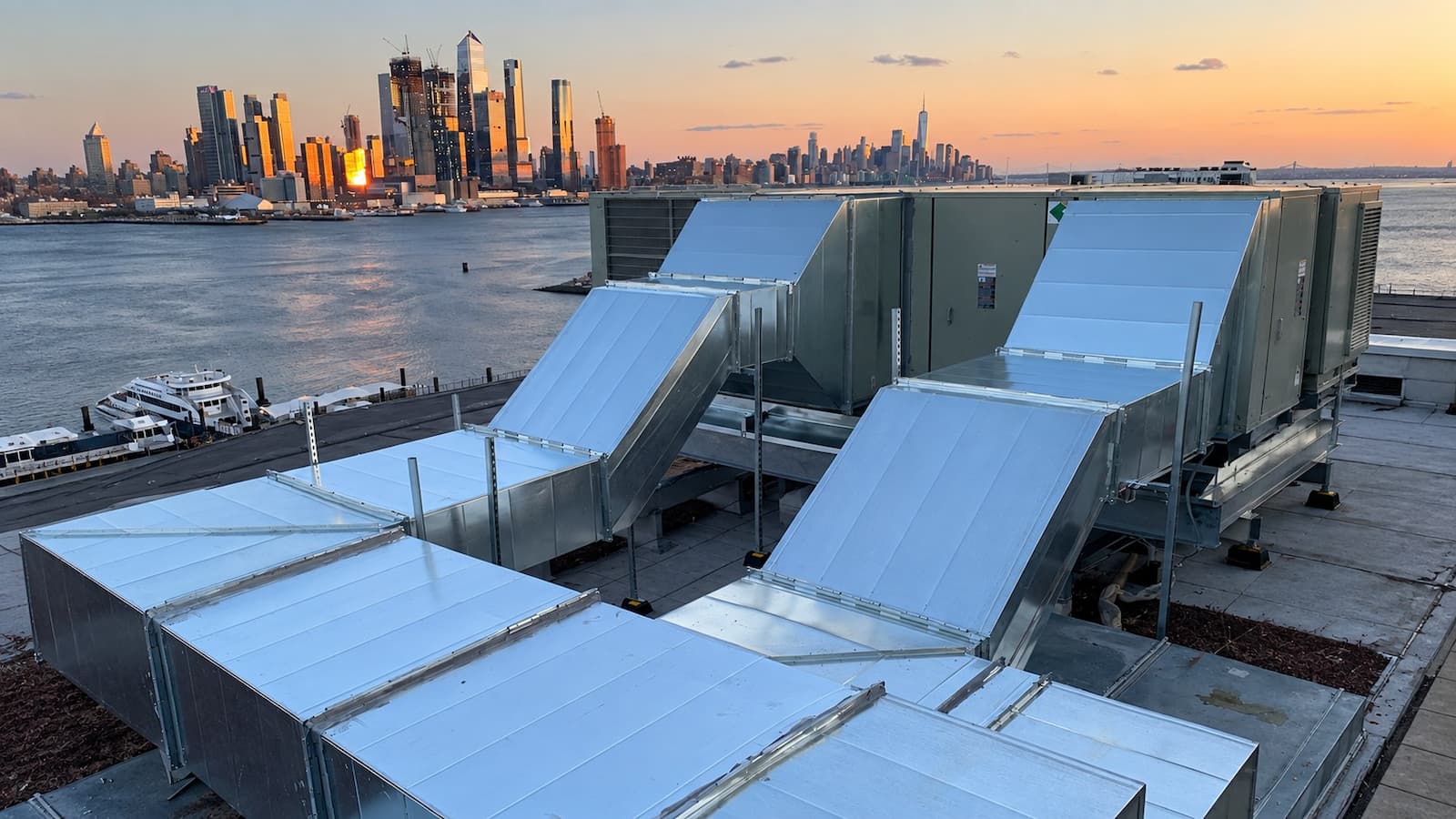 Rooftop HVAC equipment and sheet-metal ductwork